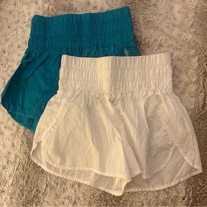 FP Movement by Free People Teal and White Athletic Shorts